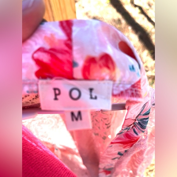 POL Pink Lace Kimono Robe with Floral Trim Intimate Sleepwear - Picture 5 of 5